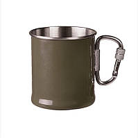 Кухоль, 250 ml. з ручкою-карабіном, олива, неіржавка сталь, Mil-Tec Німеччина