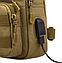 Армійська нагрудна сумка рюкзак з USB портом койот, фото 2
