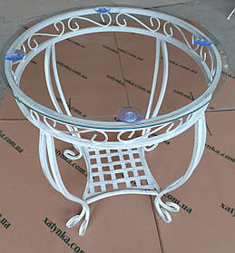 Столик журнальний кований круглий Новий бежевий