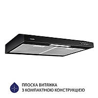 Вытяжка кухонная плоская Minola HPL 612 BL, черная стандартная, под навесной шкаф, шириной 60 см