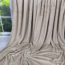 Велюровий плед покривало бамбук бежевий євро розмір 200*230 см