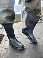 Гумові чоботи унісекс WATER PROOF BLACK вологозахисні жіночі чоловічі h=27см колір чорний