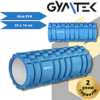 Массажный ролик Gymtek для йоги и фитнеса EVA 33*14 см синий