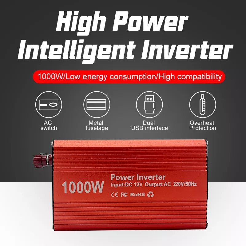 Перетворювач інвертор Power inverter 1000W DC 12 V AC220 USB (12В у 220 В)