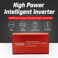 Преобразователь инвертор Power inverter 1000W DC 12V AC220 USB (12В в 220В)