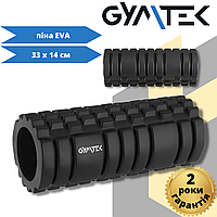 Масажний ролик Gymtek для йоги та фітнесу EVA 33*14 см чорний