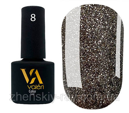 Світловідбиваючий гель-лак VALERI №8, 6мл, фото 1