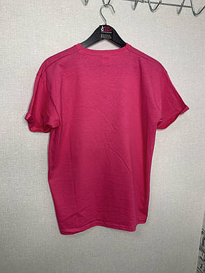 Рожева бавовняна футболка з принтом Кращий майстер на районі, фото 2