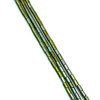 Бусины Боченок Гематит, размер 3х5мм, цвет Оливково-зеленый, +-40см (примерно 80шт.)