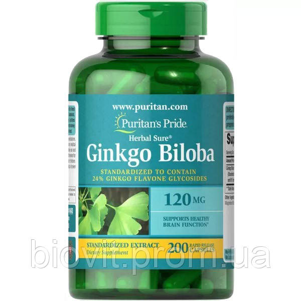 Гинкго Билоба Стандартизированный Экстракт (Ginkgo Biloba) 120 Мг 200 ...