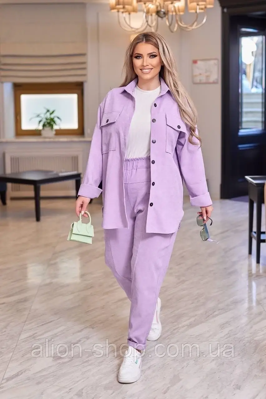 Жіночий вельветовий костюм батал новинка 2023, фото 1
