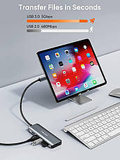 Концентратор USB C 4K 60 Гц, CableCreation Багатопортовий адаптер для док-станції USB-C 5-в-1 для MacBook з HDM, фото 2