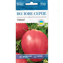Насіння томату високорослого, для відкритого грунту і теплиць "Волове серце" (0,15 г), ТМ "Велес"