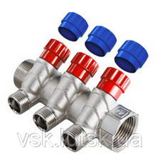 VTc.560 Колектор VALTEC з регул.вентил 3/4"х2вих зовн 1/2"