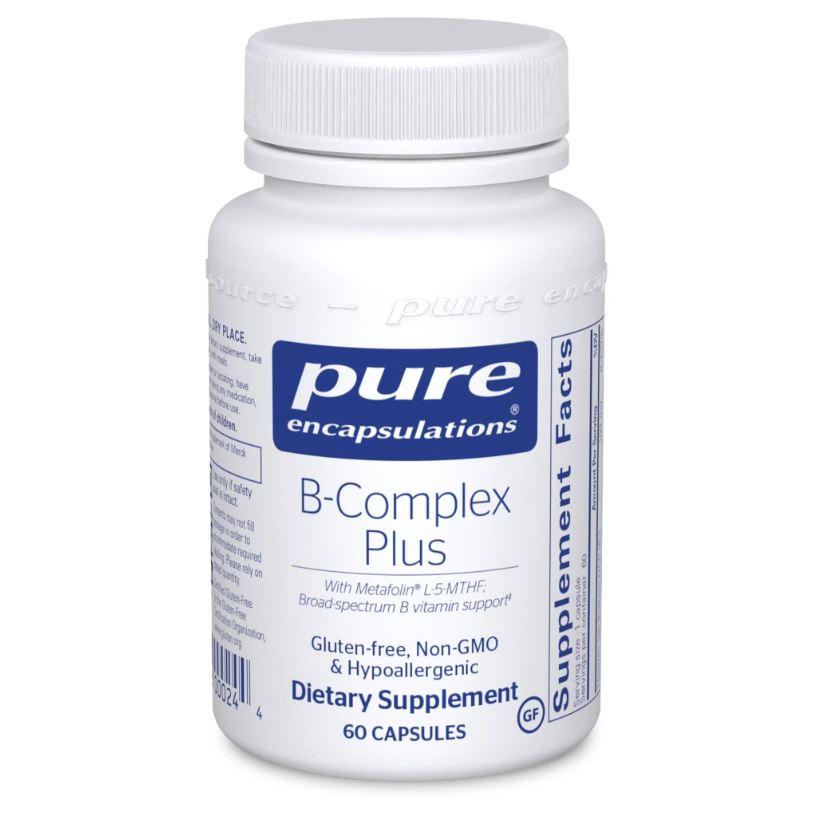 Pure Encapsulations B-Complex Plus / Комплекс вітамінів групи Б плюс 60 капсул BX773, фото 1