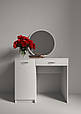 Туалетний столик із круглим дзеркалом 750х900х450 мм Білий, фото 5