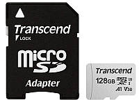 MicroSDXC 128GB Transcend 300S UHS-I U3 + SD-adapter (TS128GUSD300S-A)