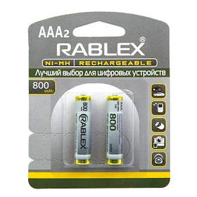 Батарейка акумулятор RABLEX AAA HR3 800 mAh (ціна за 2шт/бл)