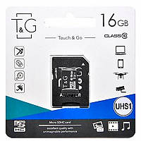 Картка пам'яті microSDHC 16Gb + Adapter SD T&G Class 10