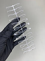 Гелевые типсы для наращивания ногтей прозрачные миндаль 120 штук