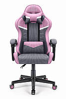 Компьютерное кресло Hell's Chair HC-1004 PINK-GREY (тканина) R_1450