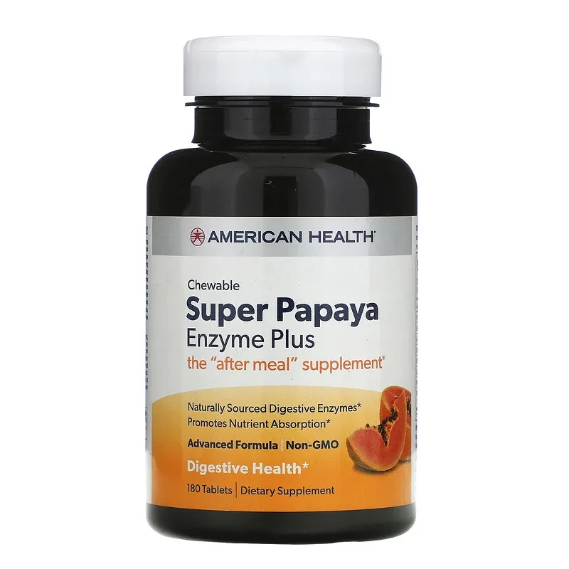 American Health, Super Papaya Enzyme Plus, ферменти папаї, 180 жувальних таблеток