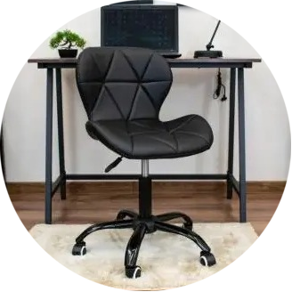 Стілець, офісне комп'ютерне крісло Bonro B-531 з чорною основою для дому офісу Зручне на коліщатках