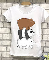 Женская футболка с принтом "Вся правда о медведях" (Мы обычные медведи / We bare bears)