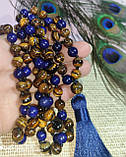 Чітки вирвиці  з тигровим оком та лазуритом 108 намистин, від студії LadyStyle.Biz, фото 3