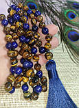 Чітки вирвиці  з тигровим оком та лазуритом 108 намистин, від студії LadyStyle.Biz, фото 9