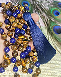 Чітки вирвиці  з тигровим оком та лазуритом 108 намистин, від студії LadyStyle.Biz, фото 2
