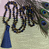 Чітки вирвиці  з тигровим оком та лазуритом 108 намистин, від студії LadyStyle.Biz, фото 8