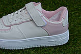 Дитячі кросівки кеди для дівчинки білі рожеві р34, фото 6