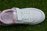 Дитячі кросівки кеди для дівчинки білі рожеві р34, фото 5