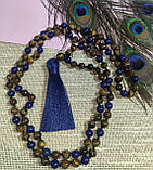Чітки вирвиці  з тигровим оком та лазуритом 108 намистин, від студії LadyStyle.Biz, фото 4