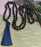 Чітки вирвиці  з тигровим оком та лазуритом 108 намистин, від студії LadyStyle.Biz, фото 5