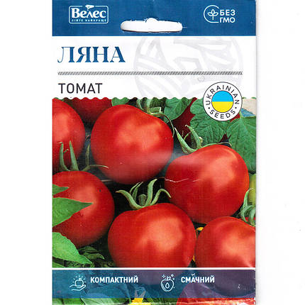 Насіння томату ультрараннього, низькорослого "Ляна" (1,5 г) від ТМ "Велес", фото 1