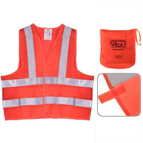 Жилет безпеки світловідбивний ЖБ-001 XL в сумці (orange)