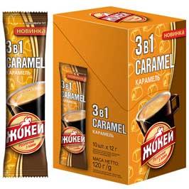 Кава розчинна 3в1 в стіках Жокей Caramel 10*12г