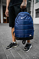 Рюкзак Nike Air спортивный городской синий мужской женский портфель Найк с кожаным дном