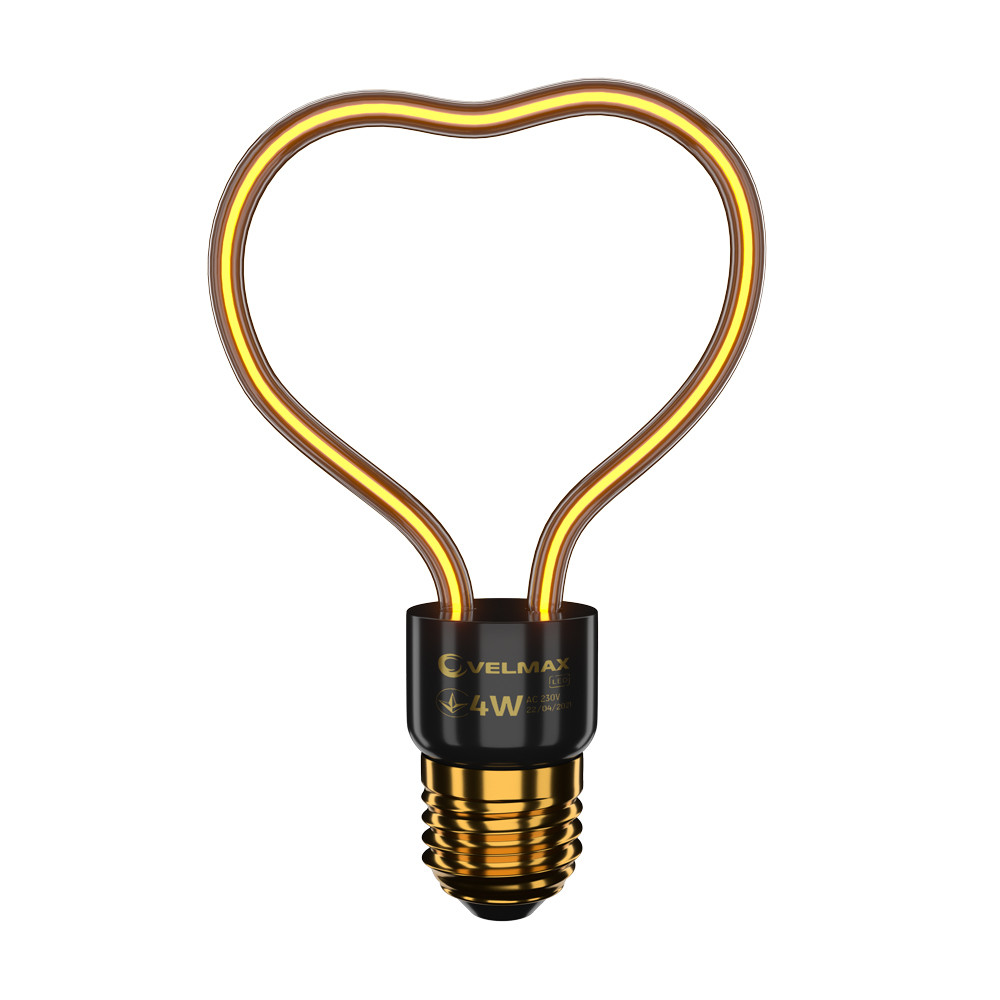 21-48-12 LED-лампа FILAMENT-DECOR-СЕРДЦЕ, 4W, E27, 2700 K, 260LM Арт.39597 Velmax
