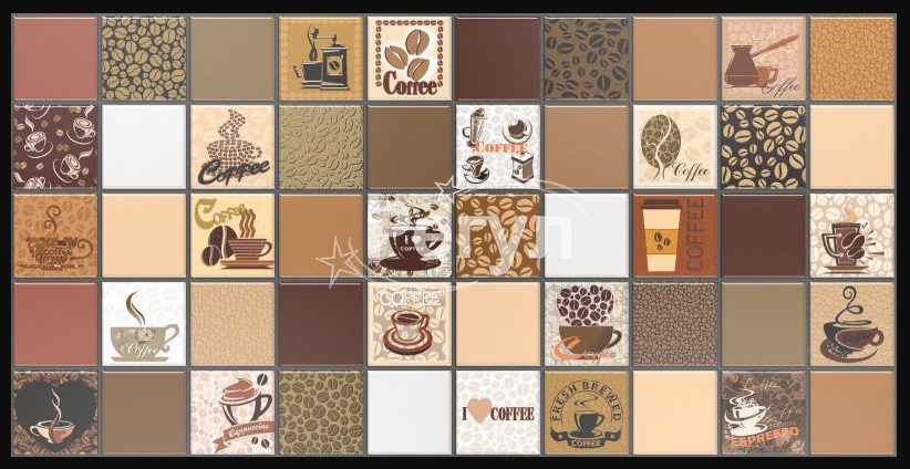 Листовая панель ПВХ на стену Регул, Мозаика (Кофе с молоком коричневый) - фото 1 - id-p1739626224