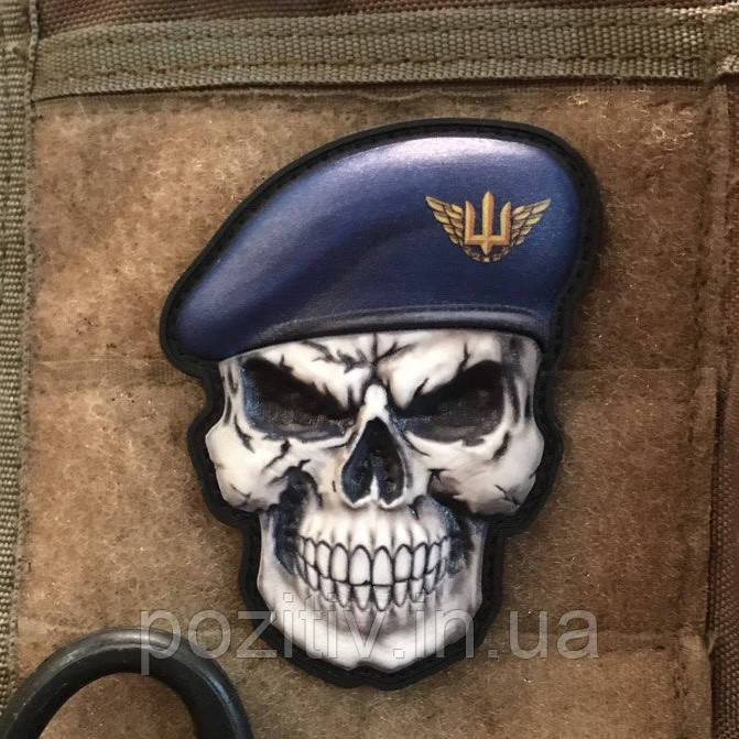 Шеврон ПВХ череп 3D Військово-повітряні сили СП, фото 1