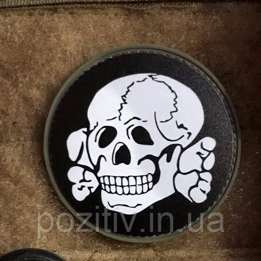 Шеврон на липучці патчі череп «шеврон зі мертва голова» Totenkopf, фото 1