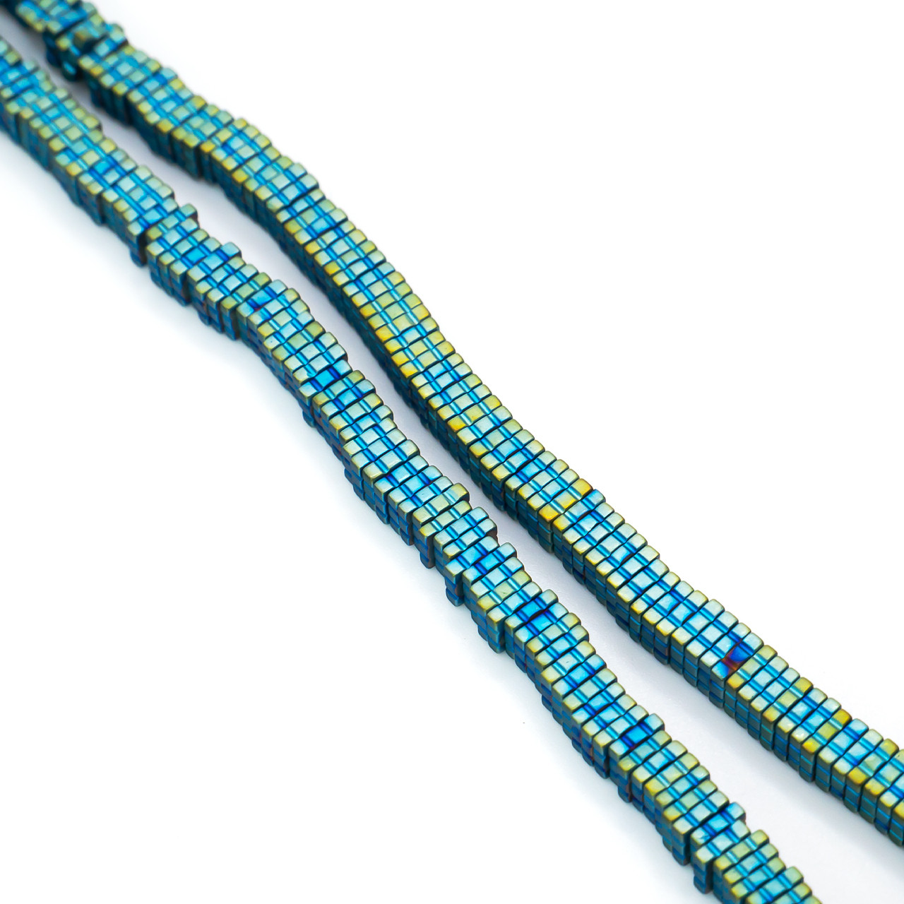 Намистини Квадрат Гематит 4х1 мм Блактний 40 см +-330 шт., фото 1