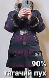 Куртка пуховик жіноча чорна фіолетова 42 44 46, фото 3