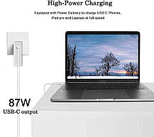 Адаптер USB C потужністю 87 Вт, зарядний пристрій Mac Book Pro, Amazon, Німеччина, фото 2