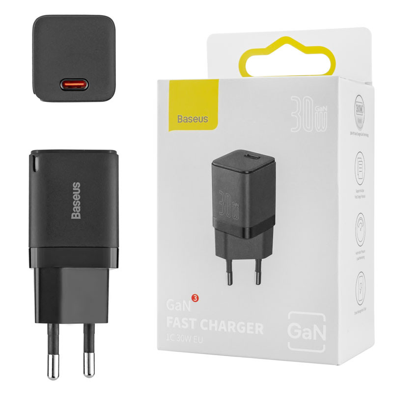 Зарядное Устройство Baseus GaN2 Lite Quick Charger C+U 65W EU White ...
