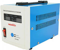 Стабілізатор напруги релейний Westech SVR-500VA/375W однофазний, підлогового монтажу, LED-дисплей,