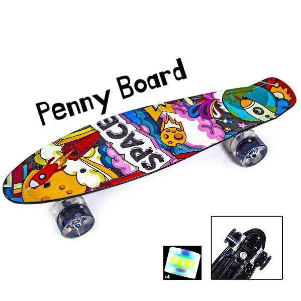 Пені Борд Penny Board 22,5" Space Космос (Світяться колеса)